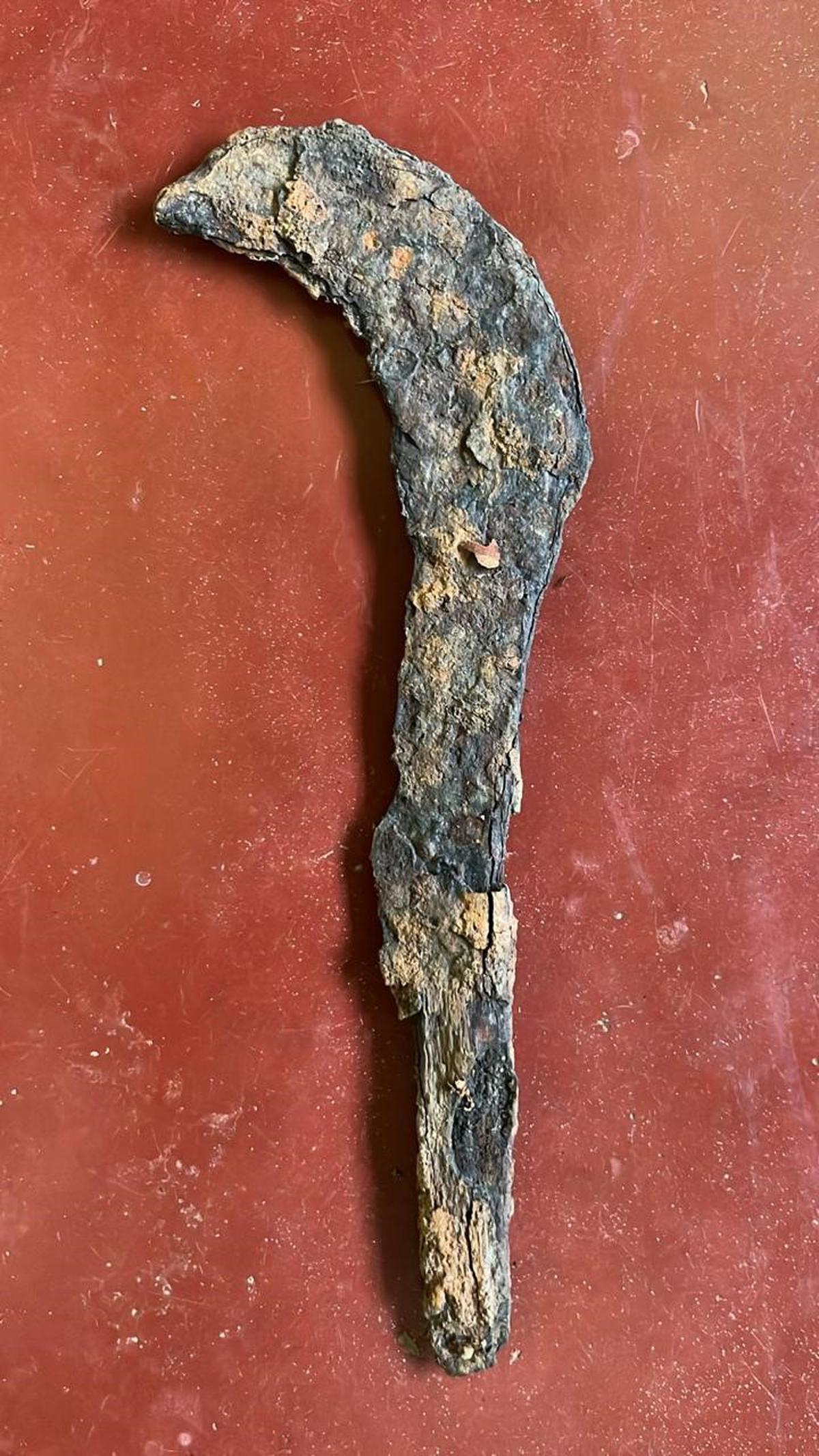 Iron Sickle Found In Burial Urn Throws Light On Megalithic Agri Life